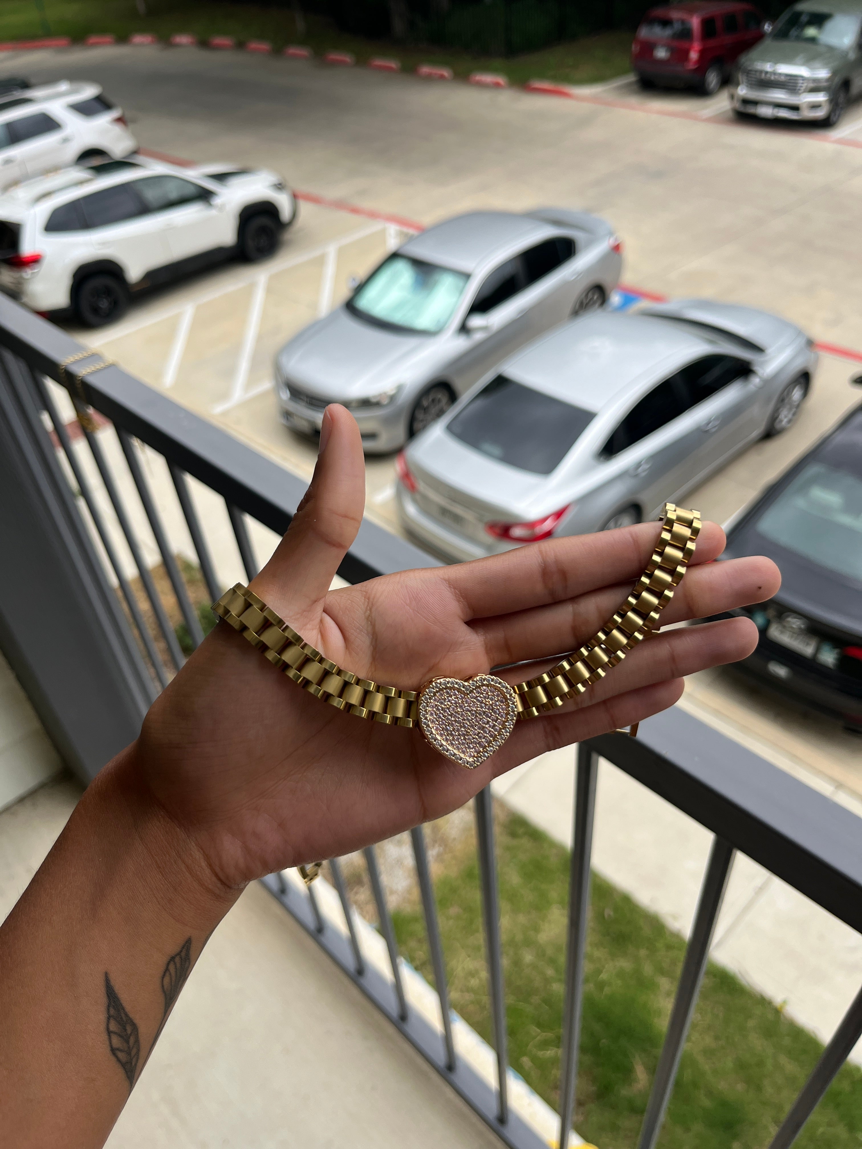 Bling Pink Heart Rolex