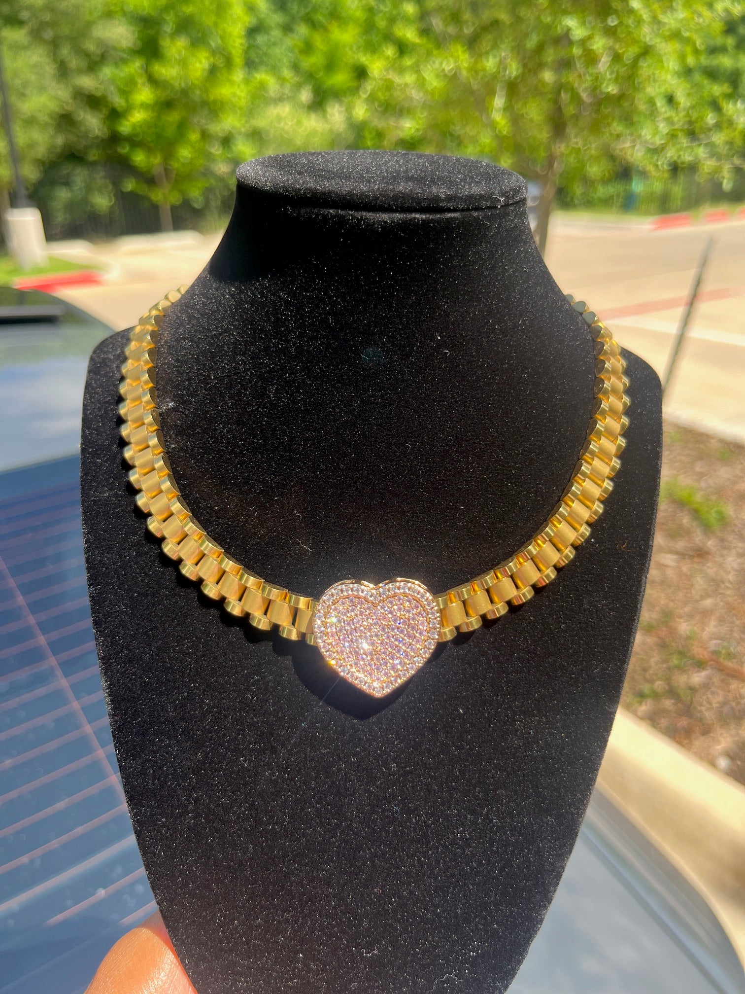 Bling Pink Heart Rolex