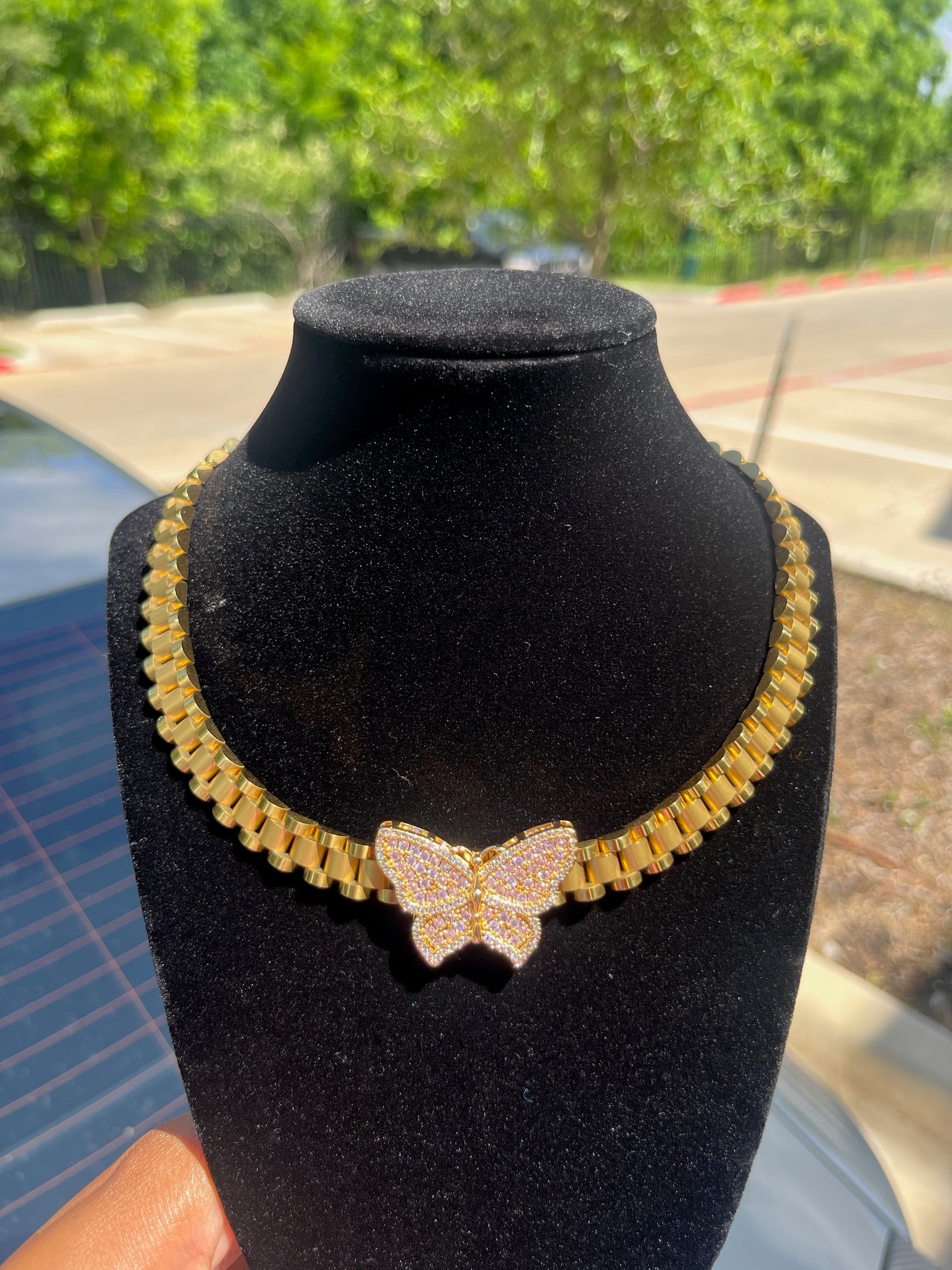 Bling Pink Butterfly Rolex