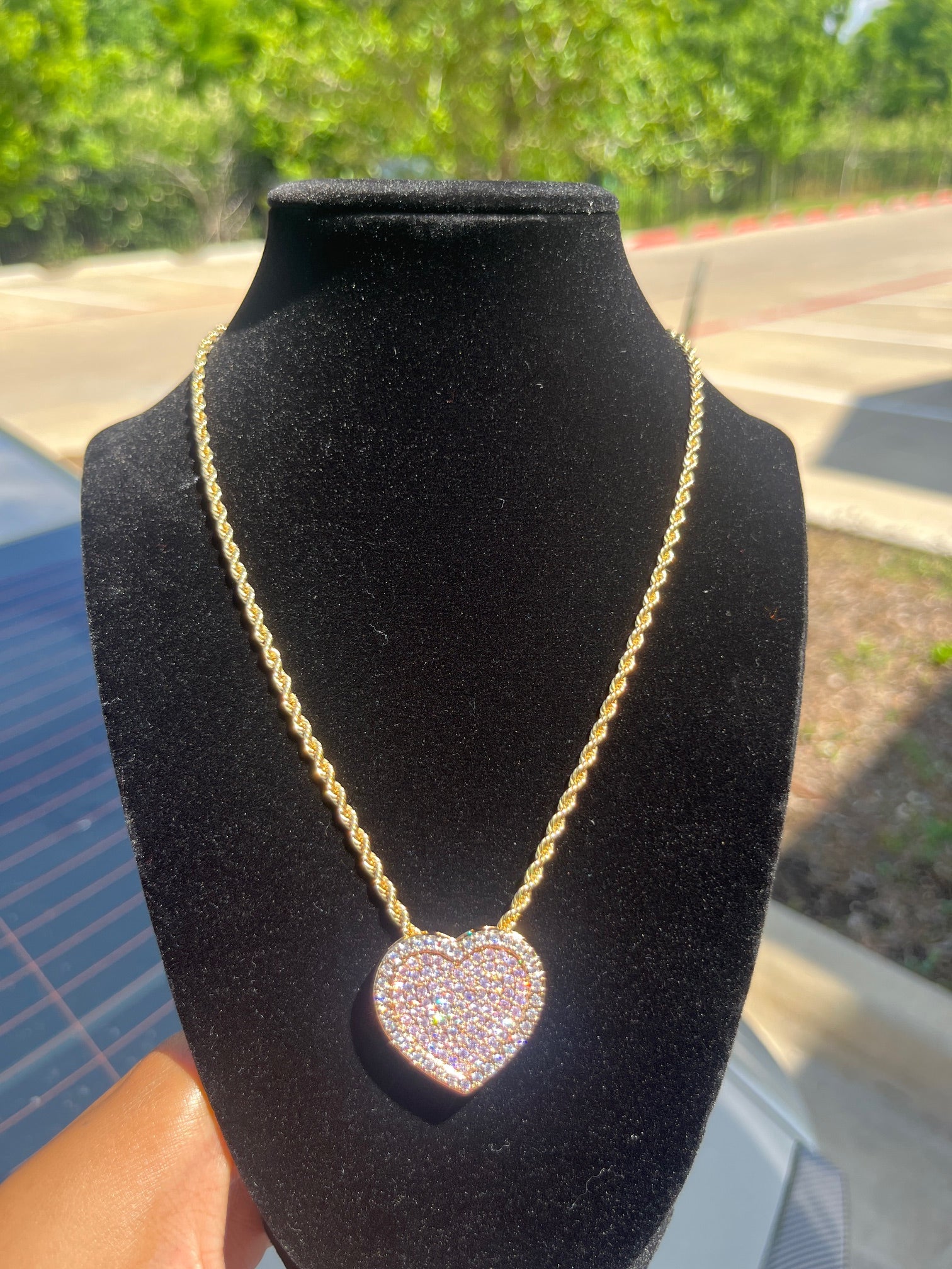 Bling Pink Heart Chain